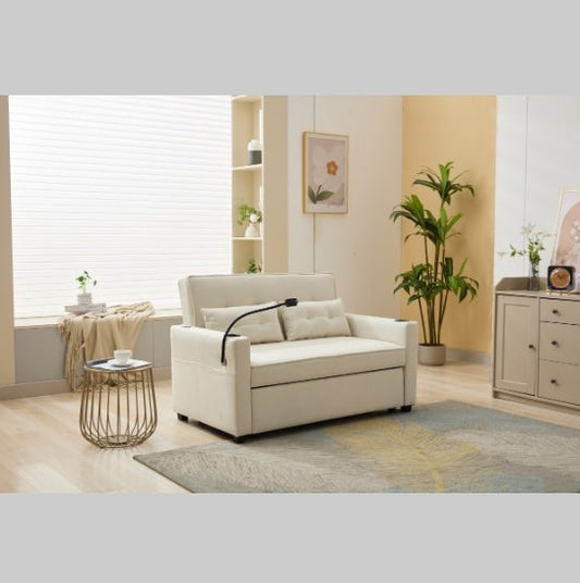 3-in-1 Convertible Futon Chair Bed with USB Ports | Sleeper Armchair