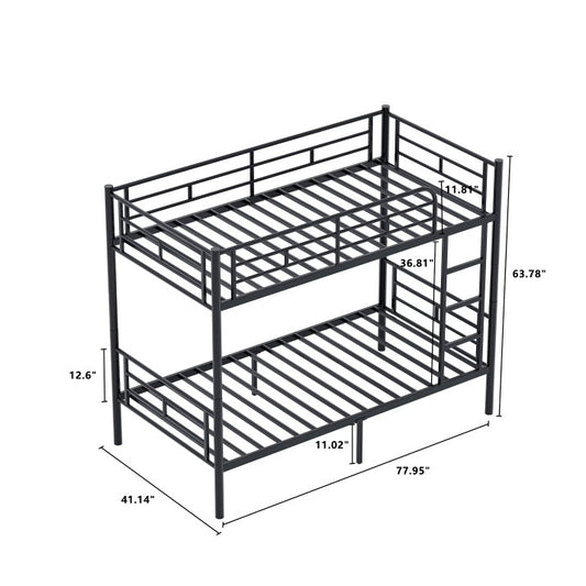 Metal Bunk Bed for Kids | Space-Saving Twin Over Twin Bed Frame