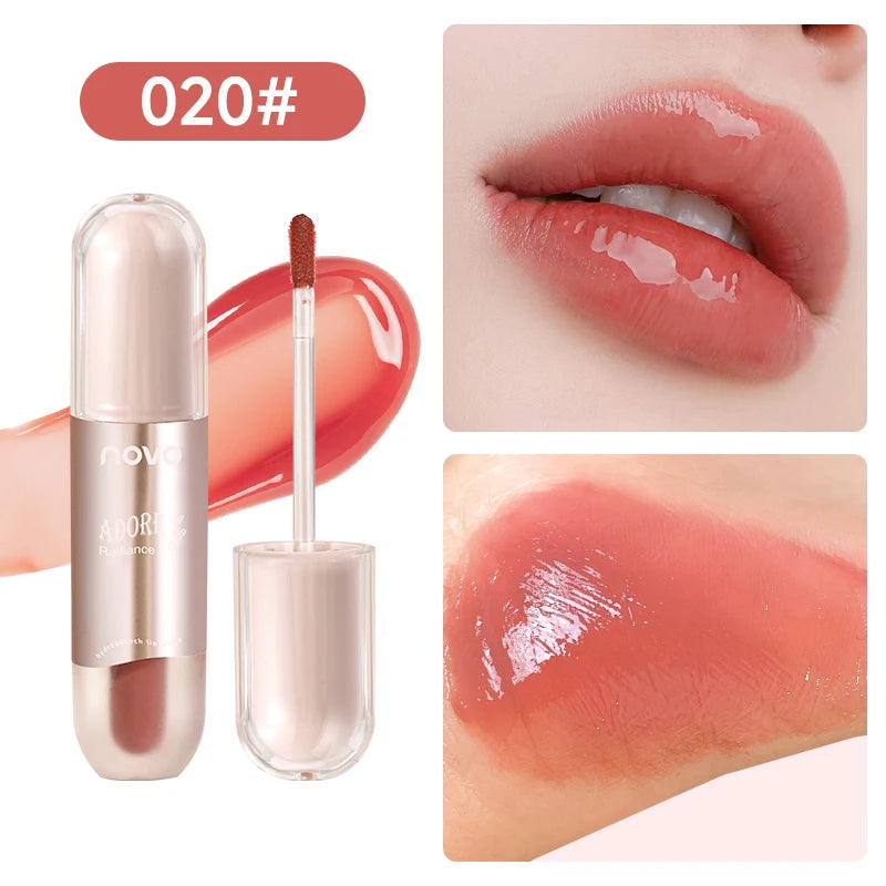 Glossy Lip Gloss, Long-Lasting Mirror Hydrating Liquid Lipstick, Waterproof, Non Stick, High Gloss,Lightweightand Silky Texture