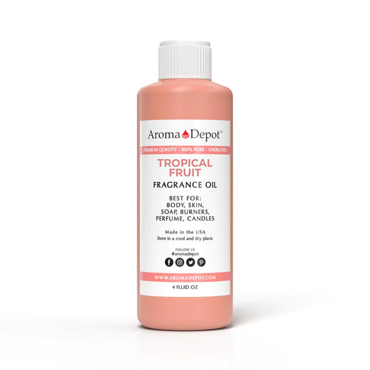 Aroma Depot Tropical Fruit 4 fl oz. Fragrance Oil I Perfume I Skin Oil I Scented Oil for DIY Projects Bath Bombs Body Butters Creams & Lotions. Works for Diffuser Burners or Warmers.