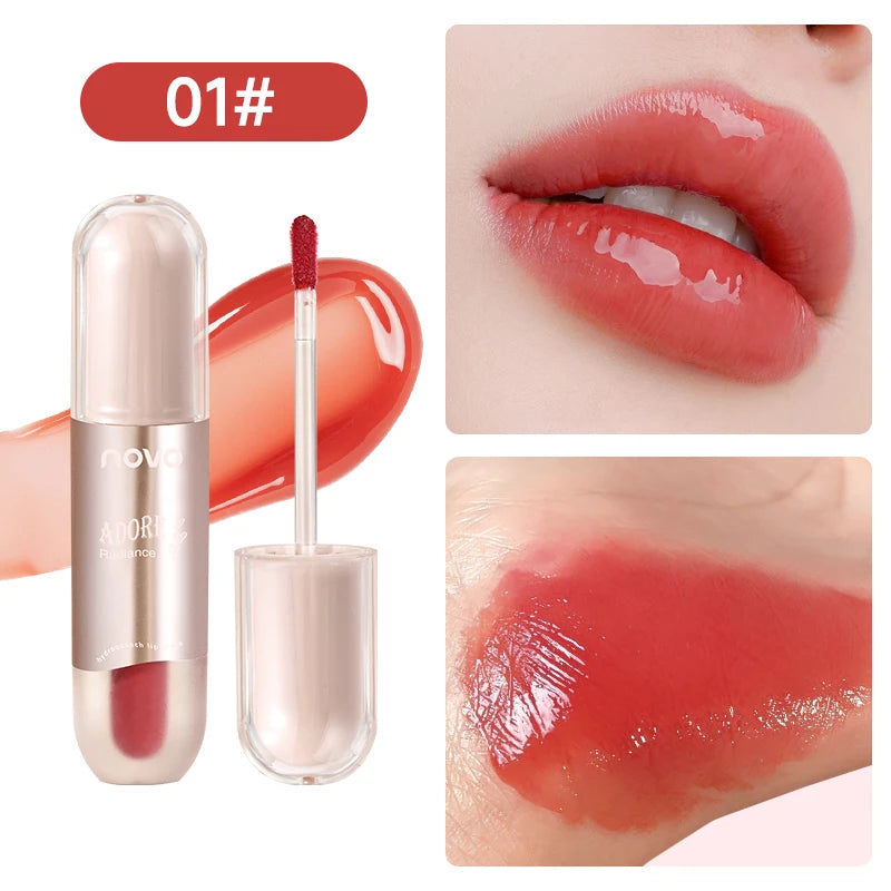 Glossy Lip Gloss, Long-Lasting Mirror Hydrating Liquid Lipstick, Waterproof, Non Stick, High Gloss,Lightweightand Silky Texture
