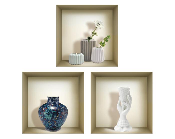 3D Niche Wall Art Decals - Set Of 3 | Easy To Apply, Stunning