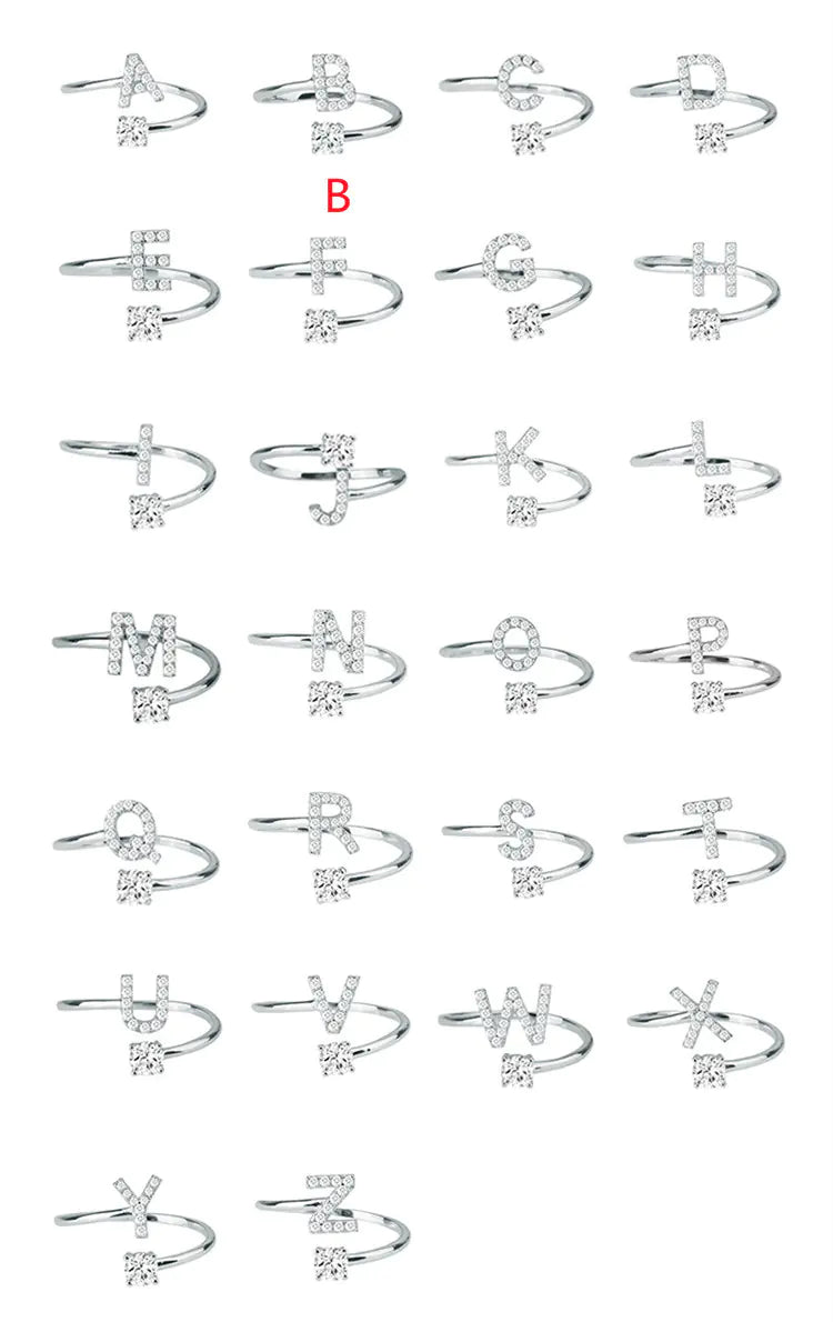 Chic Adjustable Women's Personalized Letters Ring