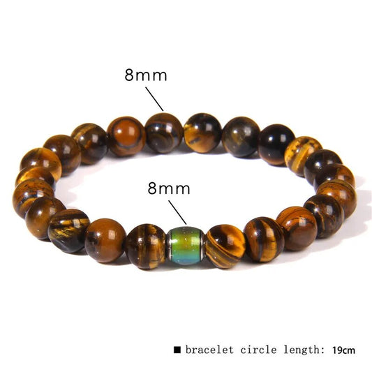 Color Change Mood Beads Bracelet Natural Stone Beads Bracelets for Women Men Emotion Feeling Temperature Charm Bracelet Jewelry