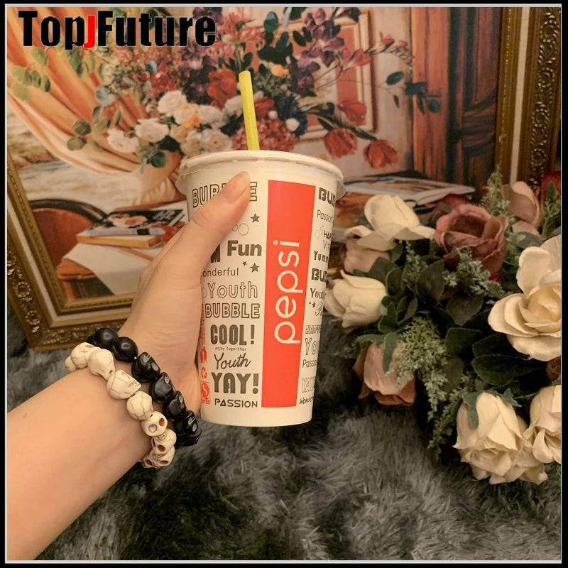 Gothic Lolita Cosplay Harajuku New cool girl skull punk hip hop white black skeleton Turquoise bracelet Halloween Cosplay props