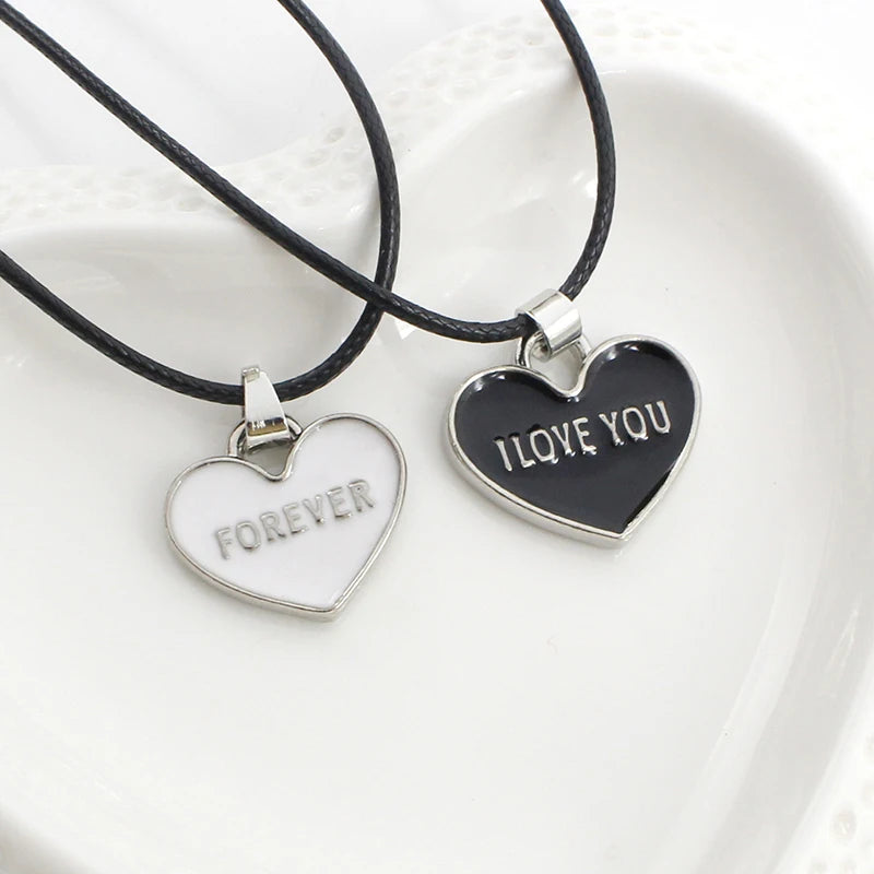 I Love You Best Friends Couple Necklace Jewelry Puzzle BFF Key Lock Tai Chi Heart Pendants Necklaces For Women Men Gift Collier