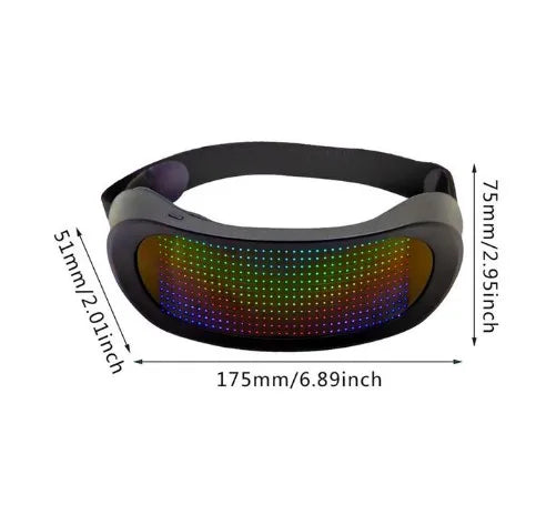 Shining LED Glasses Luminous Futuristic Electronic Visor Glasses Bluetooth Light Up Glasses Halloween Bar Performance Prop APP