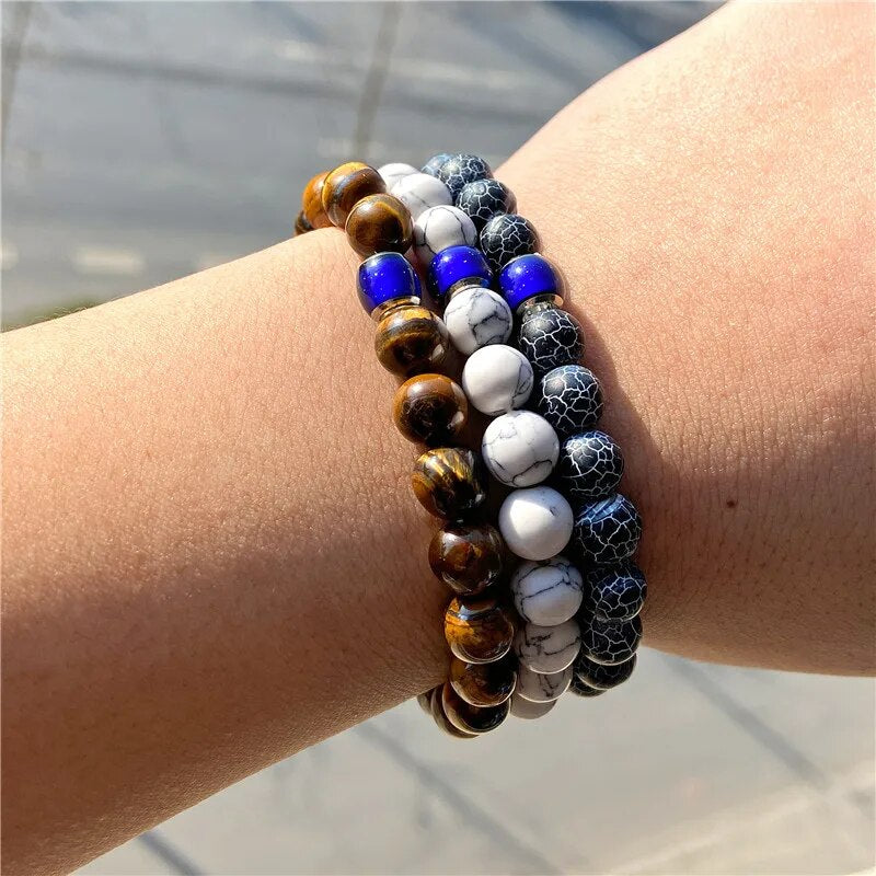 Color Change Mood Beads Bracelet Natural Stone Beads Bracelets for Women Men Emotion Feeling Temperature Charm Bracelet Jewelry