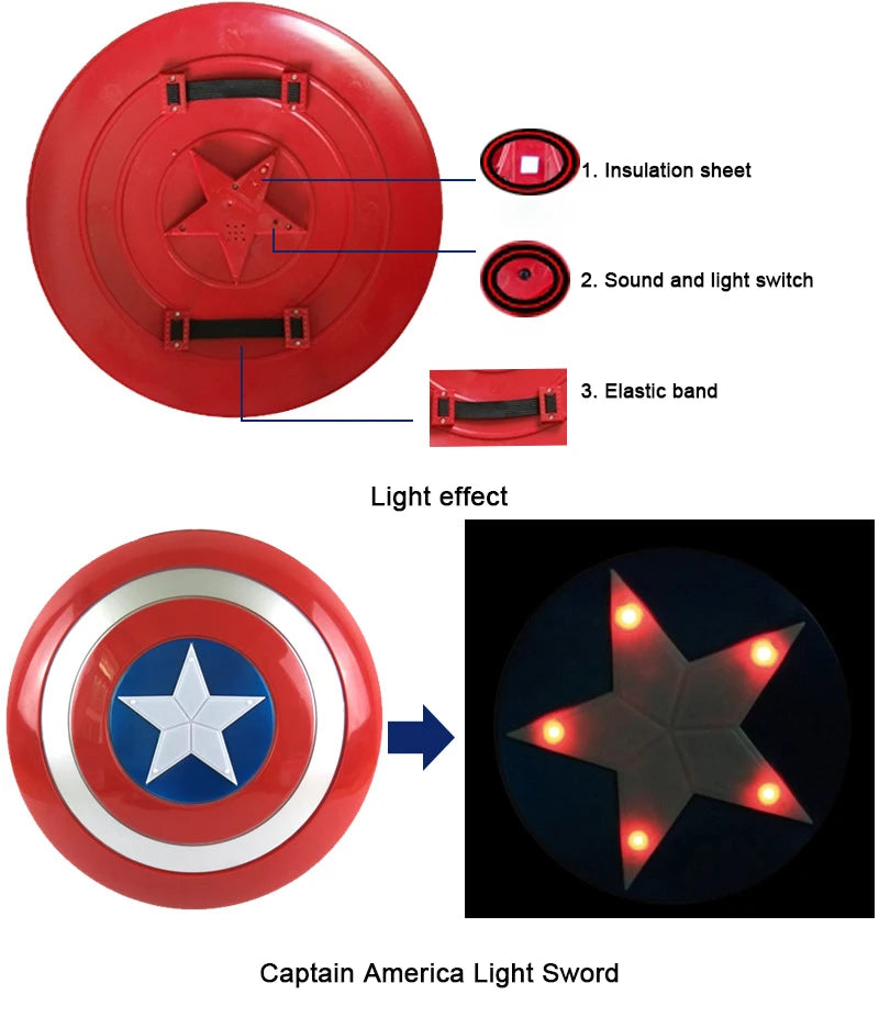 The Avengers Captain America Costume Child Cosplay Super Hero Halloween Role Play Led Shield Mask Sword Launcher Toys For Kids