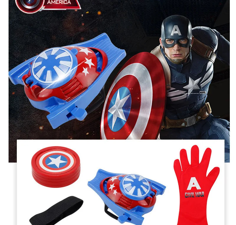 The Avengers Captain America Costume Child Cosplay Super Hero Halloween Role Play Led Shield Mask Sword Launcher Toys For Kids