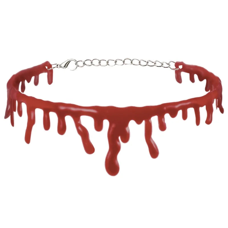 Halloween Blood Necklace Women Chokers Necklaces Halloween Party DIY Decorations Horror Props Kids Toy Gift Haunted House