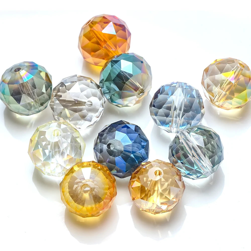 Crystal Beads Jewelry 16mm Glass Round Ball 10pcs/lot Faceted Loose Lampwork Beading For DIY Needlework Accessories