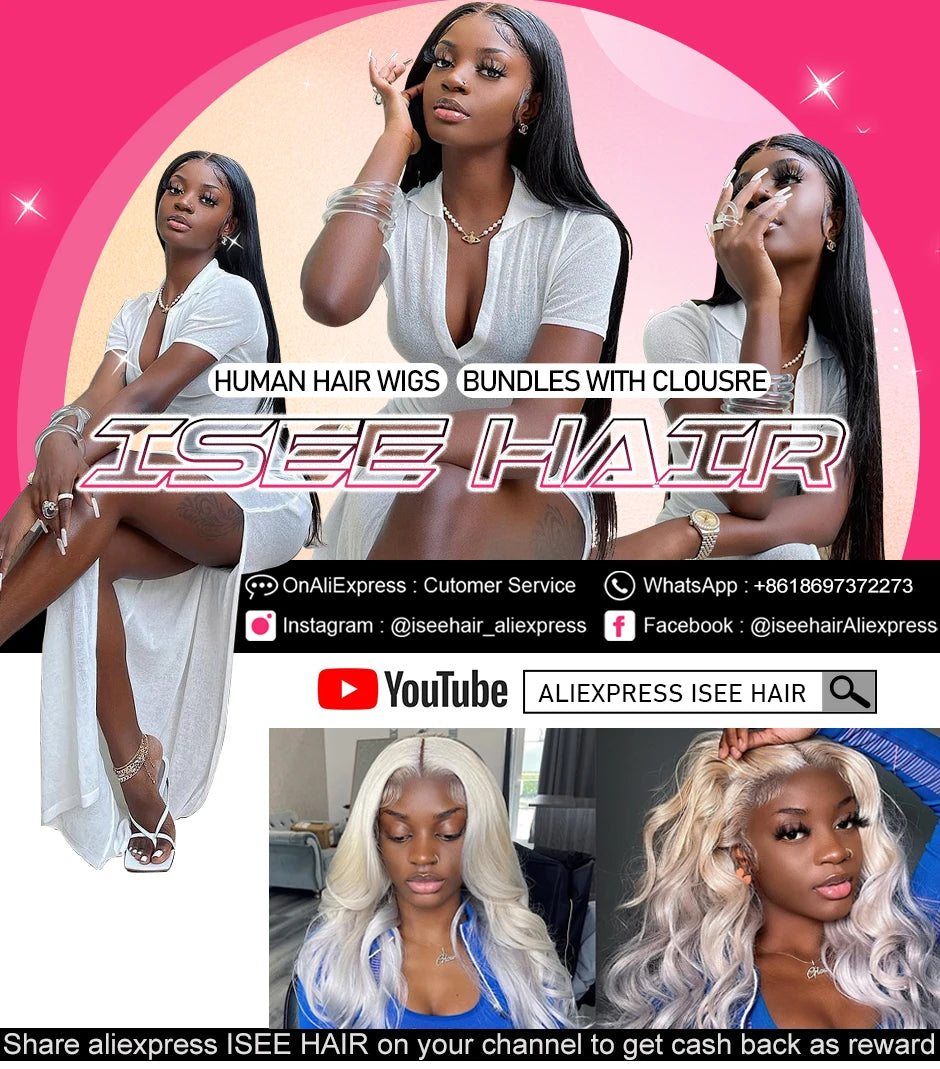 HD Lace Frontal Wig 13x6 Transparent Lace Frontal Human Hair Wigs Bone Straight Preplucked Wigs For Women On Sale ISEE Hair