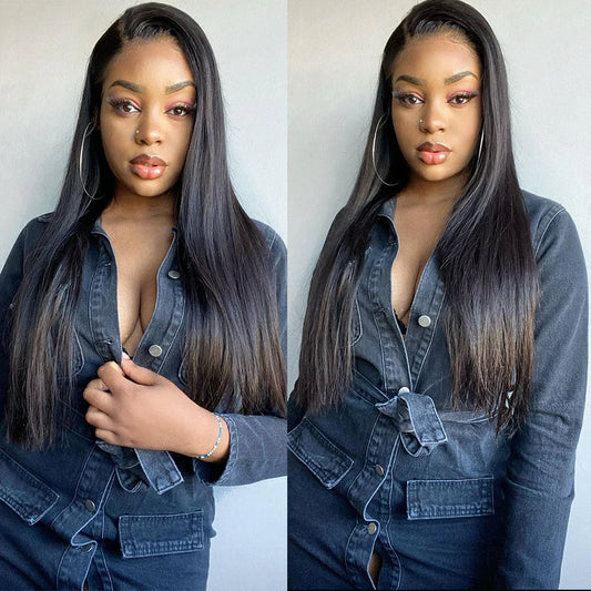 13x6 HD Lace Frontal Wig – Malaysian Virgin Hair, Bone Straight, Pre-Plucked