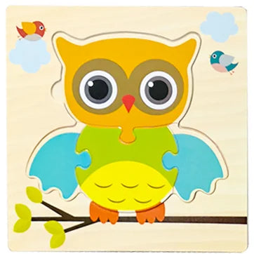 Baby Toys Wooden 3D Puzzle Cartoon Animal Vehicle Wood Jigsaw Puzzles Intelligence Montessori Educational Toys for Children