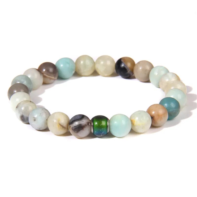 Color Change Mood Beads Bracelet Natural Stone Beads Bracelets for Women Men Emotion Feeling Temperature Charm Bracelet Jewelry