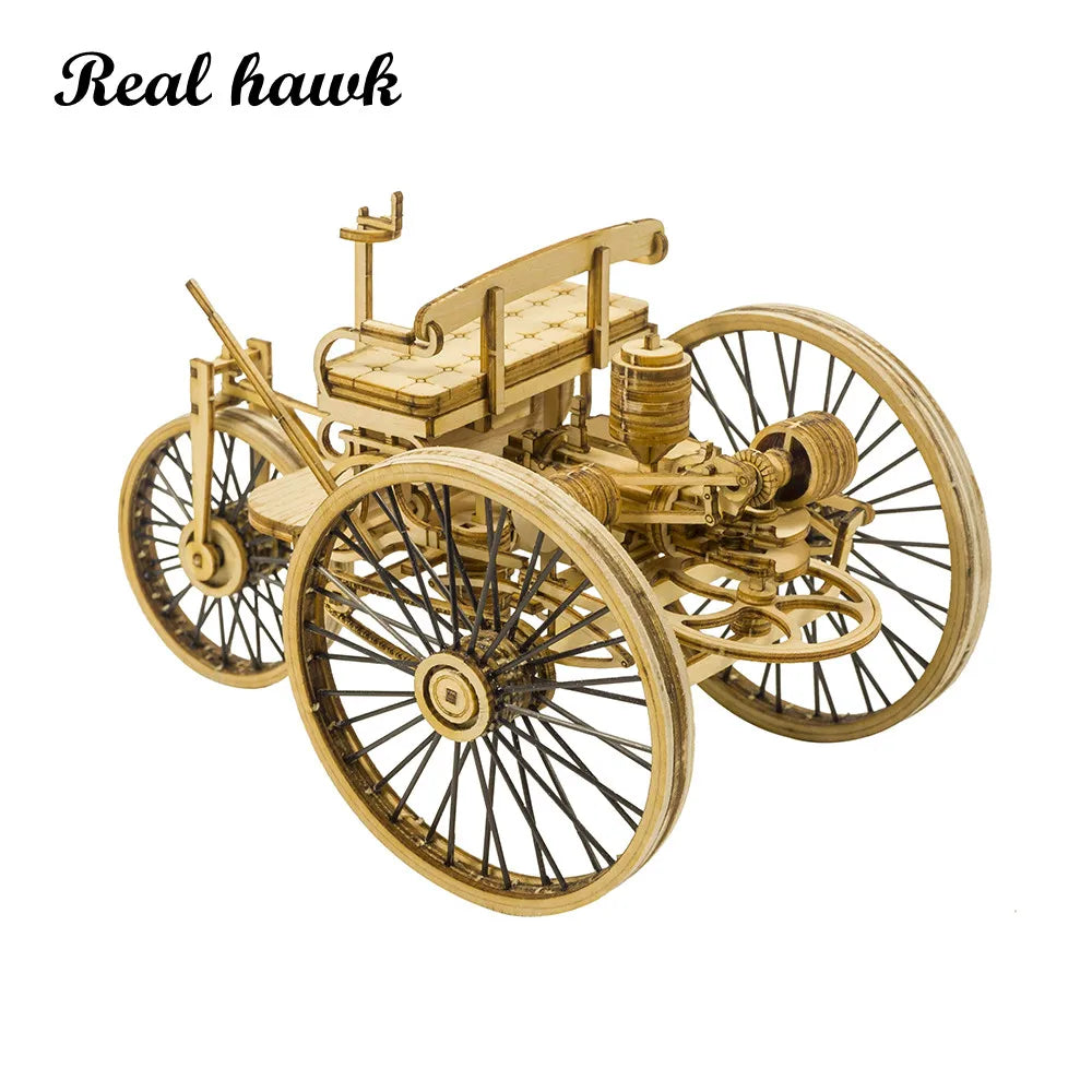 Wooden Toys Building DIY Craft Wood Furnishing Christmas Gift Present Static Model Kit Car Vintage II