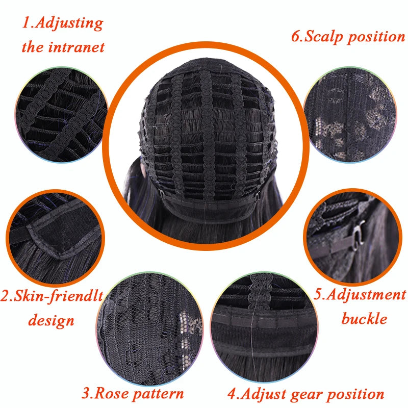 AOSI 100Cm Super Long Straight Synthetic Hair Pink Blonde Colorful Cosplay Wig with Bangs Halloween Lolita Anime Wigs for Women