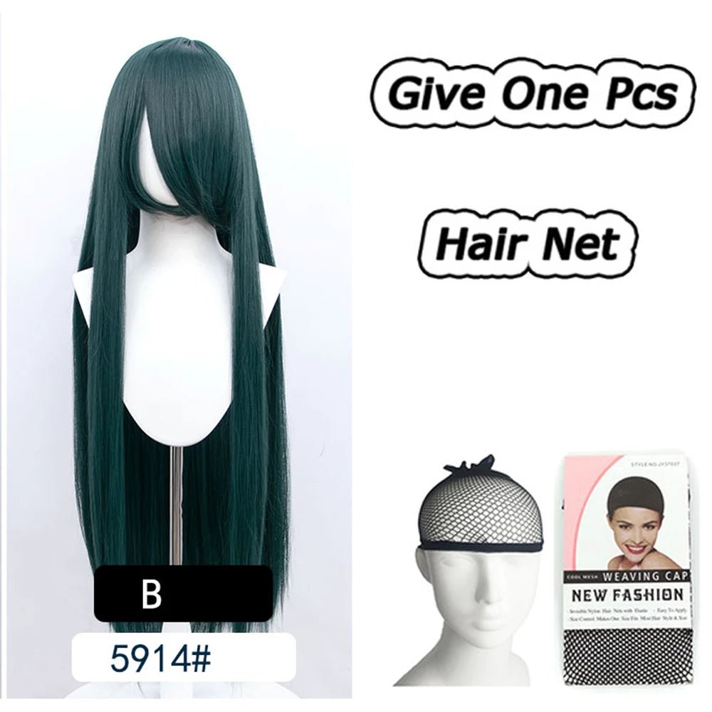 AOSI 100Cm Super Long Straight Synthetic Hair Pink Blonde Colorful Cosplay Wig with Bangs Halloween Lolita Anime Wigs for Women