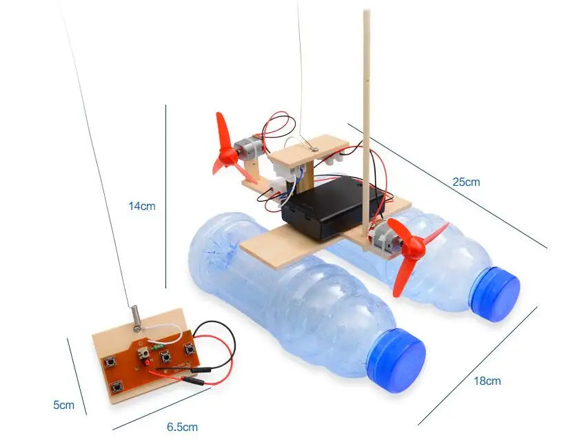 2021 New Technology Small Toys DIY Remote Control Wind Ship Model Scientific Experiment Material Boy Gift Collection