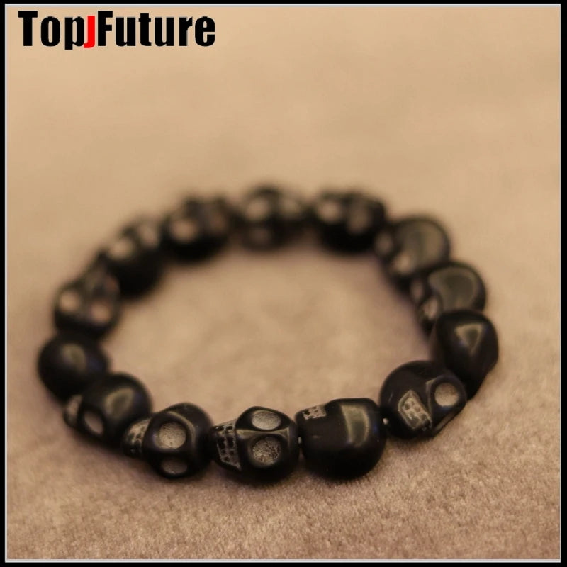 Gothic Lolita Cosplay Harajuku New cool girl skull punk hip hop white black skeleton Turquoise bracelet Halloween Cosplay props