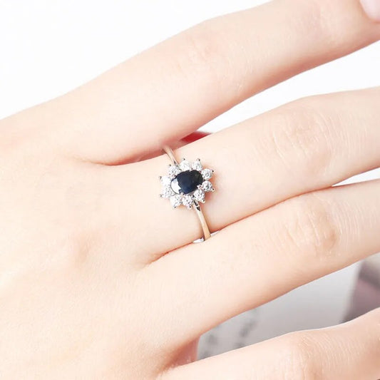 Per jewelry Natural real sapphire ring 925 sterling silver Free shipping 0.6ct gemstone Fine jewelry X8061402