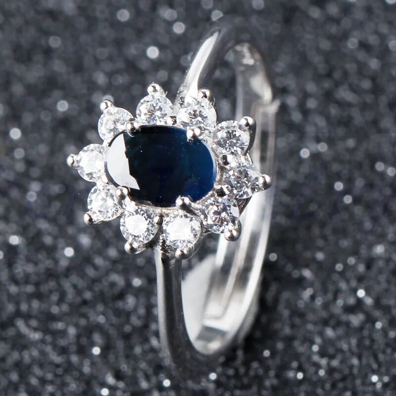 Per jewelry Natural real sapphire ring 925 sterling silver Free shipping 0.6ct gemstone Fine jewelry X8061402