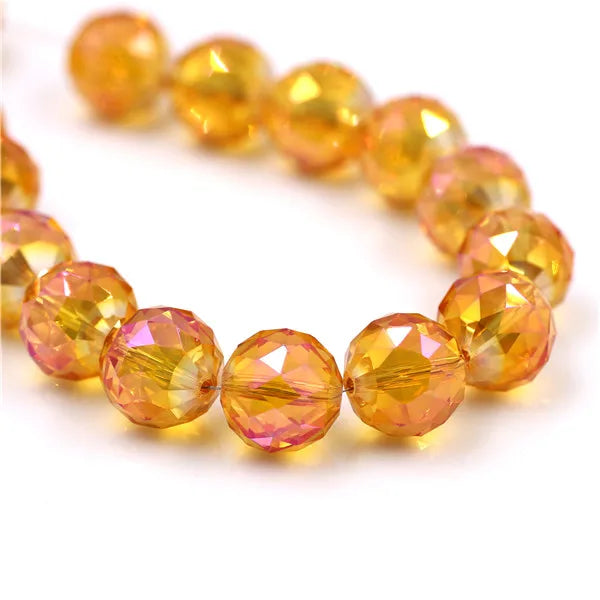 Crystal Beads Jewelry 16mm Glass Round Ball 10pcs/lot Faceted Loose Lampwork Beading For DIY Needlework Accessories