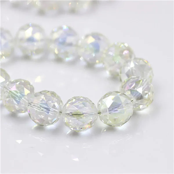 Crystal Beads Jewelry 16mm Glass Round Ball 10pcs/lot Faceted Loose Lampwork Beading For DIY Needlework Accessories