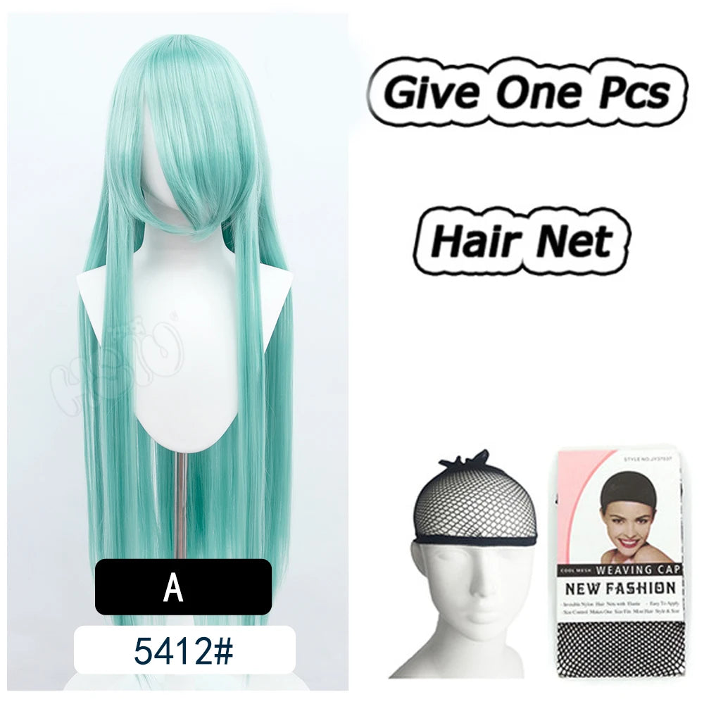 AOSI 100Cm Super Long Straight Synthetic Hair Pink Blonde Colorful Cosplay Wig with Bangs Halloween Lolita Anime Wigs for Women