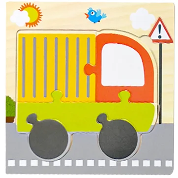 Baby Toys Wooden 3D Puzzle Cartoon Animal Vehicle Wood Jigsaw Puzzles Intelligence Montessori Educational Toys for Children