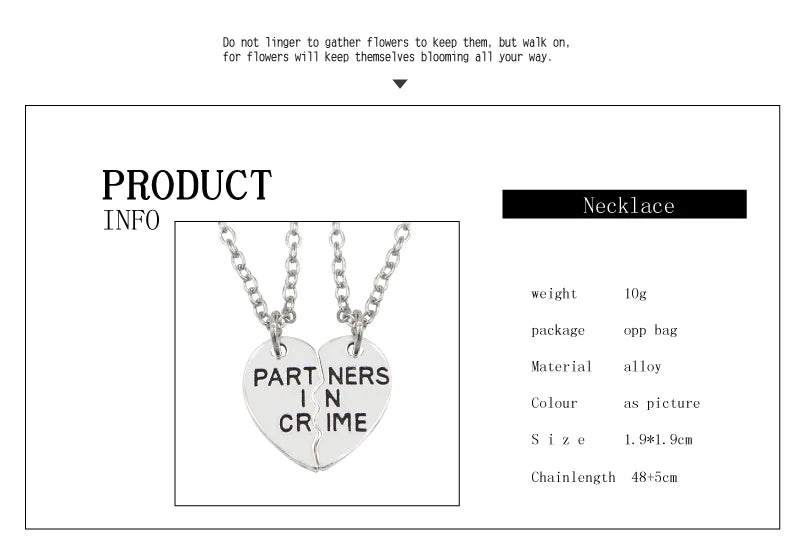 2pcs/set Splicing Necklace Necklace Heartbroken Pendant Necklace Men And Women Best Friends BFF Friendship Birthday Jewelry Gift