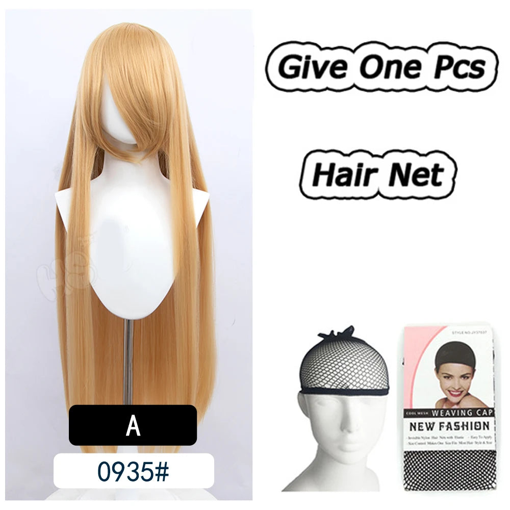 AOSI 100Cm Super Long Straight Synthetic Hair Pink Blonde Colorful Cosplay Wig with Bangs Halloween Lolita Anime Wigs for Women