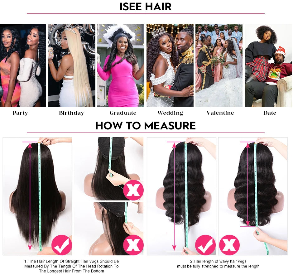 HD Lace Frontal Wig 13x6 Transparent Lace Frontal Human Hair Wigs Bone Straight Preplucked Wigs For Women On Sale ISEE Hair