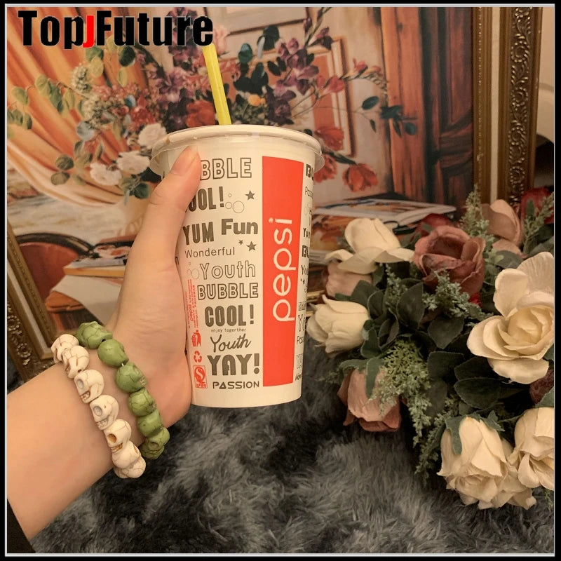 Gothic Lolita Cosplay Harajuku New cool girl skull punk hip hop white black skeleton Turquoise bracelet Halloween Cosplay props