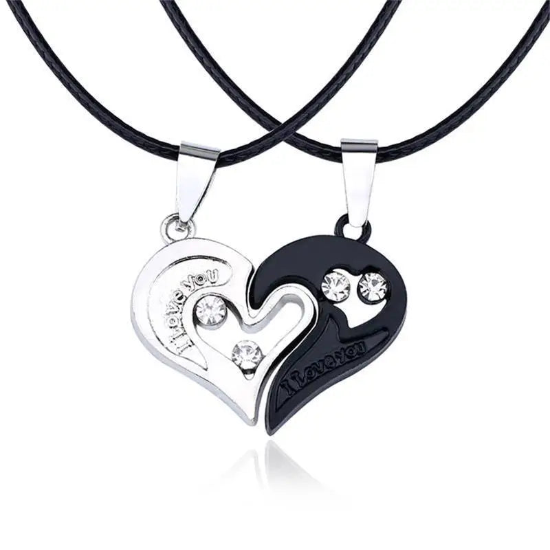 I Love You Best Friends Couple Necklace Jewelry Puzzle BFF Key Lock Tai Chi Heart Pendants Necklaces For Women Men Gift Collier