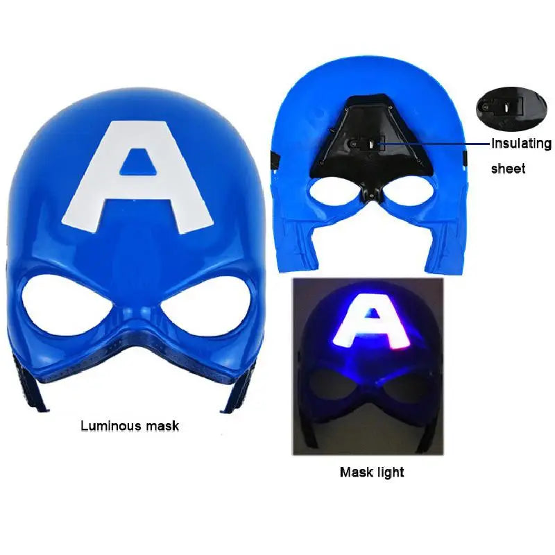 The Avengers Captain America Costume Child Cosplay Super Hero Halloween Role Play Led Shield Mask Sword Launcher Toys For Kids