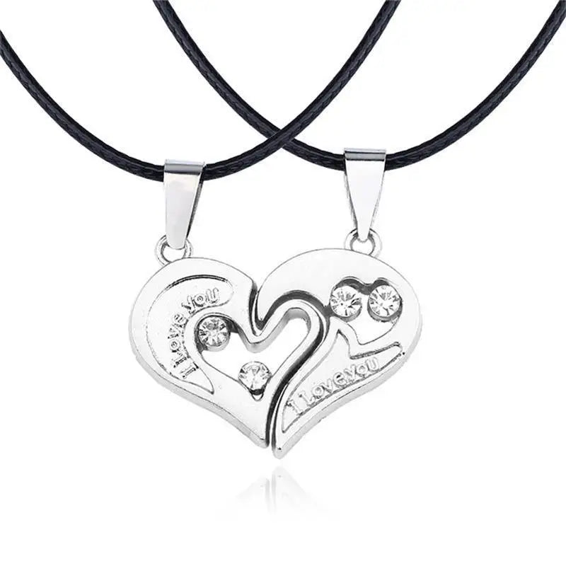 I Love You Best Friends Couple Necklace Jewelry Puzzle BFF Key Lock Tai Chi Heart Pendants Necklaces For Women Men Gift Collier