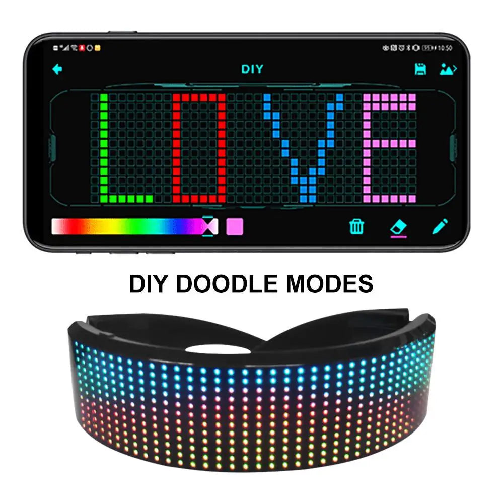 Shining LED Glasses Luminous Futuristic Electronic Visor Glasses Bluetooth Light Up Glasses Halloween Bar Performance Prop APP