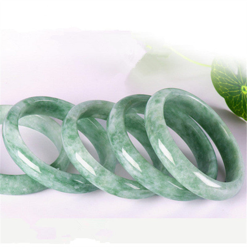 Genuine Natural White Green Jade Bangle Bracelet Chinese Hand-Carved Fashion Charm Jewelry Accessories Amulet Gifts Men Women