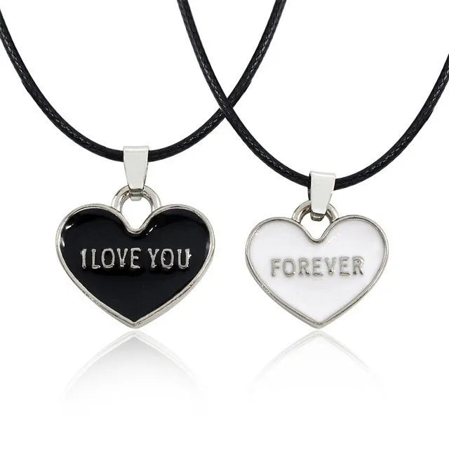 I Love You Best Friends Couple Necklace Jewelry Puzzle BFF Key Lock Tai Chi Heart Pendants Necklaces For Women Men Gift Collier