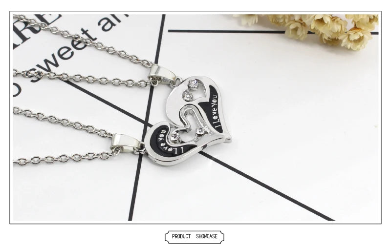 I Love You Best Friends Couple Necklace Jewelry Puzzle BFF Key Lock Tai Chi Heart Pendants Necklaces For Women Men Gift Collier