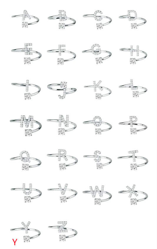 Chic Adjustable Women's Personalized Letters Ring