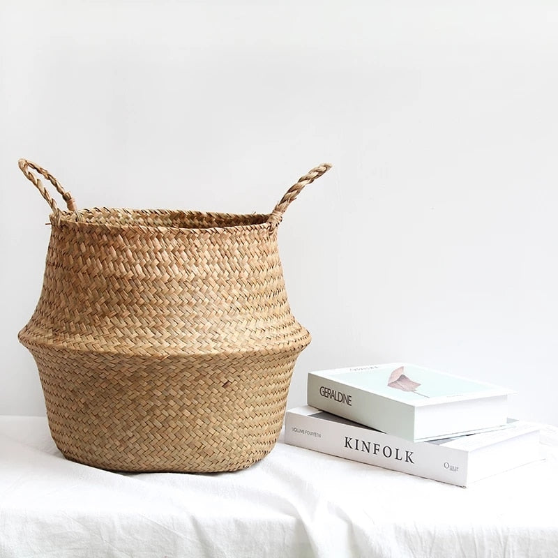 LuanQI Wicker Storage Basket  Flower Baskets Potted Plant Laundry