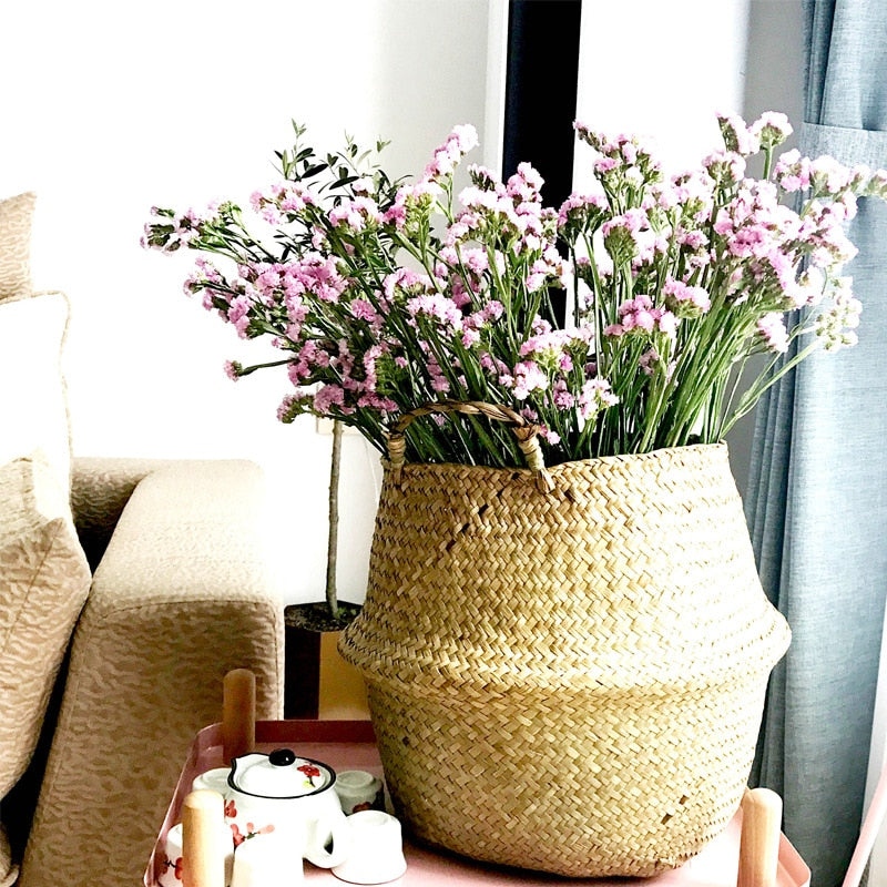 LuanQI Wicker Storage Basket  Flower Baskets Potted Plant Laundry