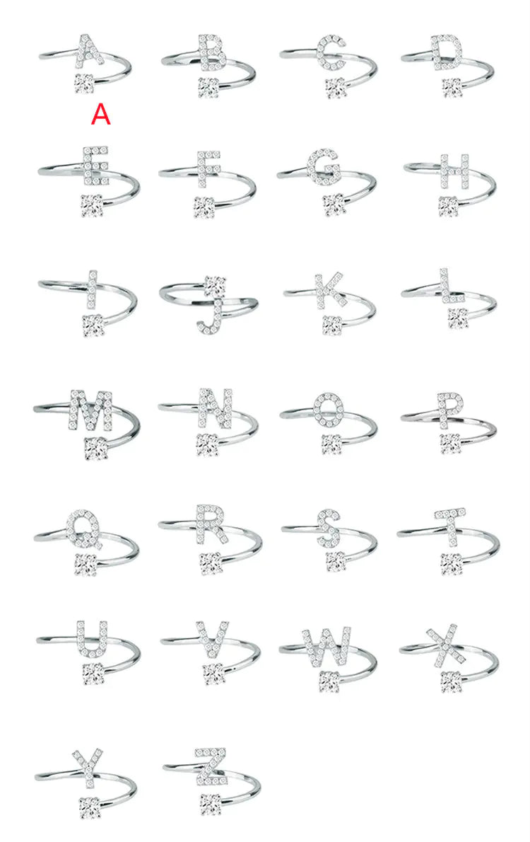 Chic Adjustable Women's Personalized Letters Ring