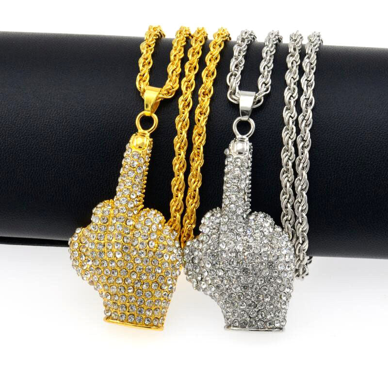 Punk Style Personalized Gesture Hand Pendant