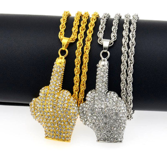 Punk Style Personalized Gesture Hand Pendant
