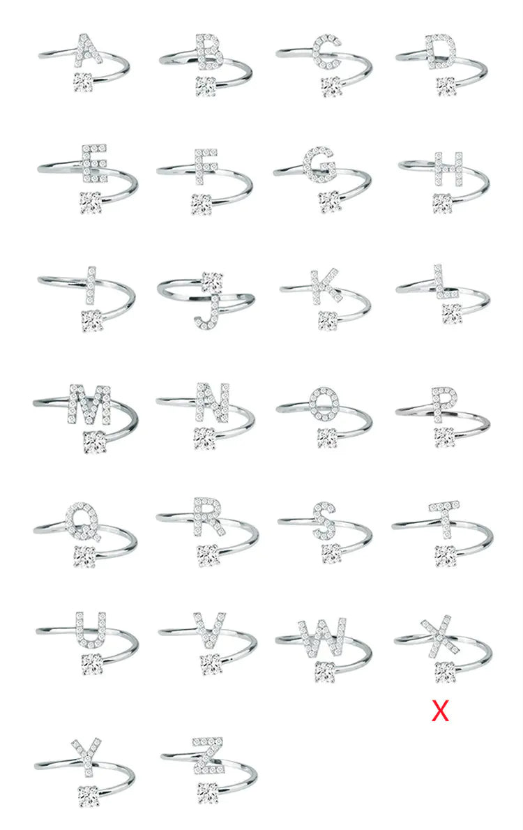 Chic Adjustable Women's Personalized Letters Ring