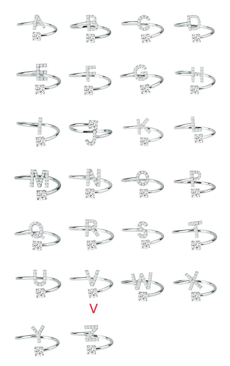 Chic Adjustable Women's Personalized Letters Ring